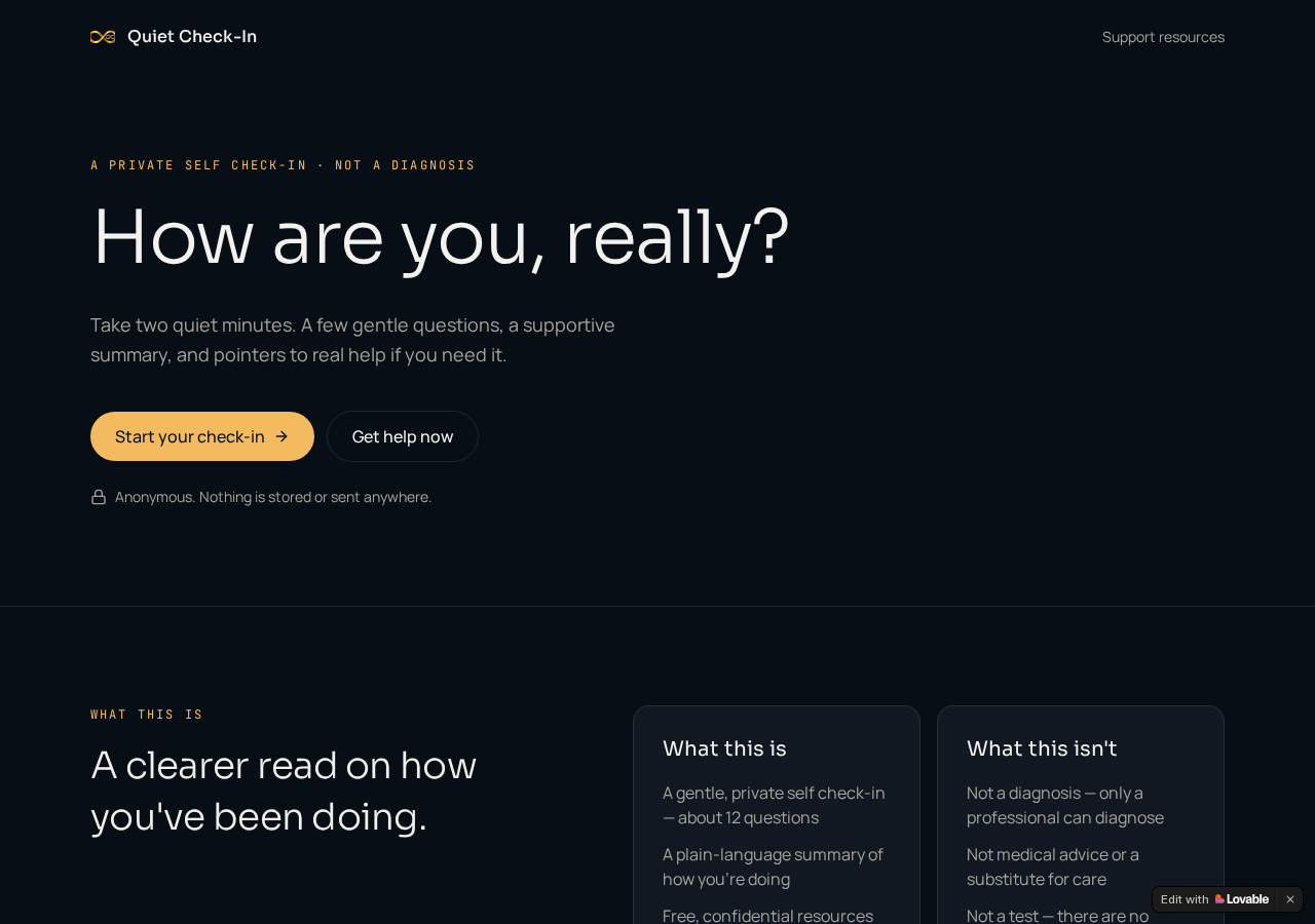 Quiet-CheckIn homepage